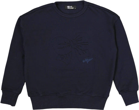 Hello Yellow Girls Bow Imprint Sweatshirt - C-27361