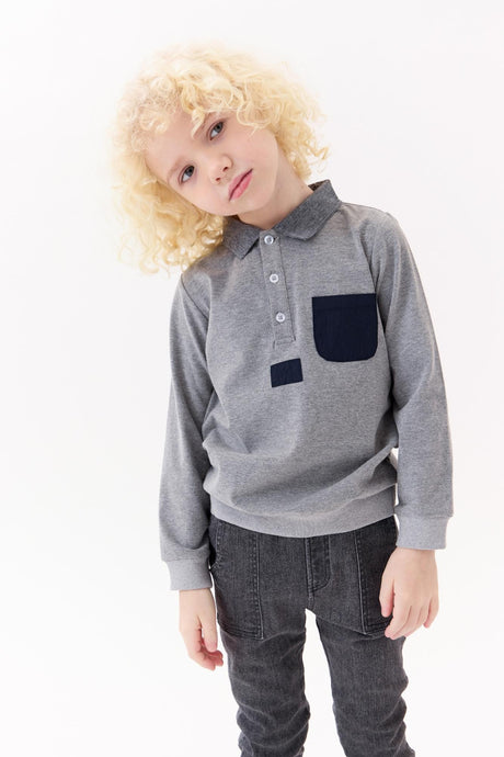 Crew Kids Boys Long Sleeve Polo Shirt - AL3268