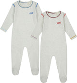 Crew Lounge Baby Boys Girls Color Stitch Cotton Footie - SG3213