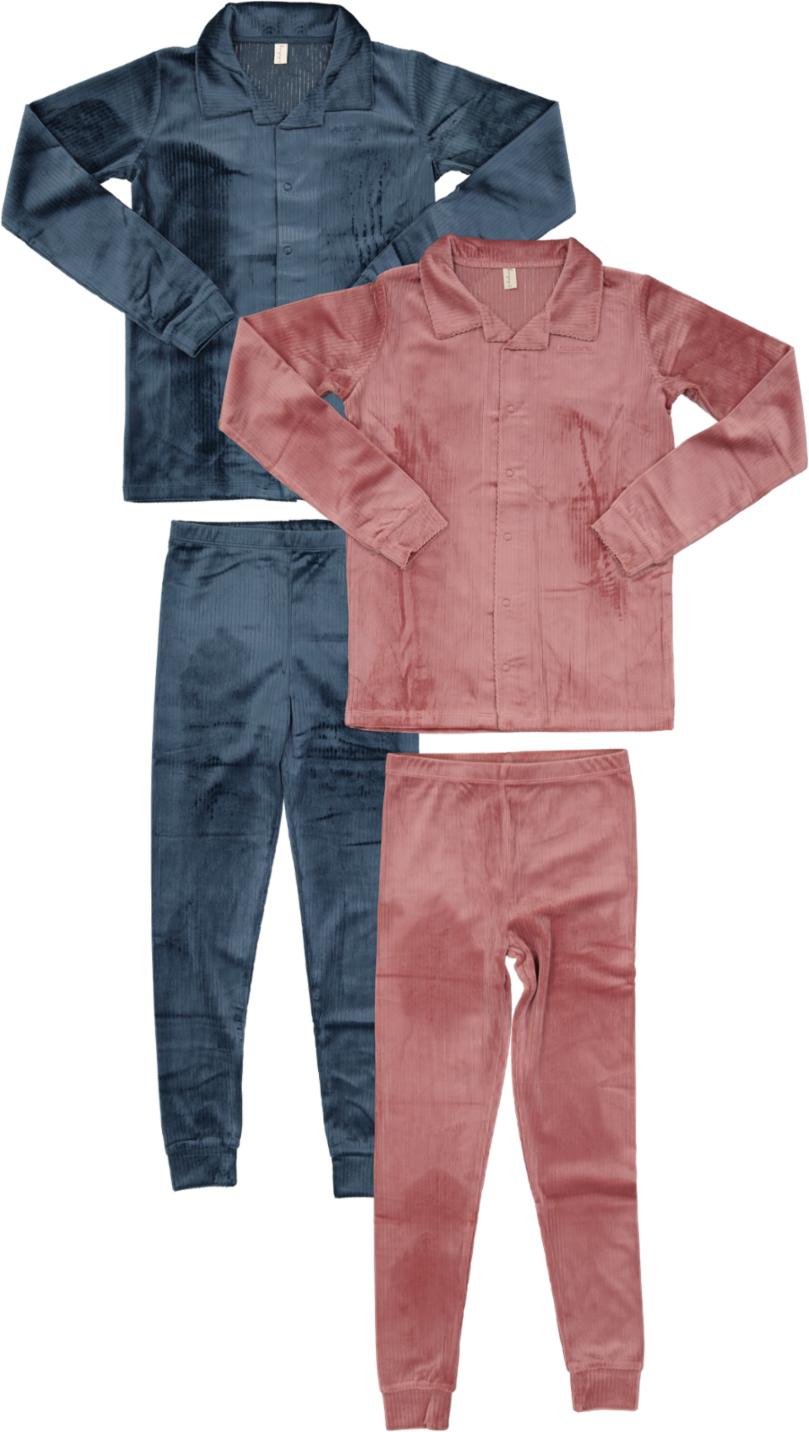 Bonjoy Boys Girls Velour Amour Collection Grandpa Pajamas - BLW25016S