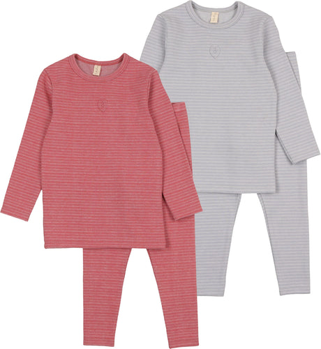 Bonjoy Boys Girls Velour Striped Pajamas - BLW25017S