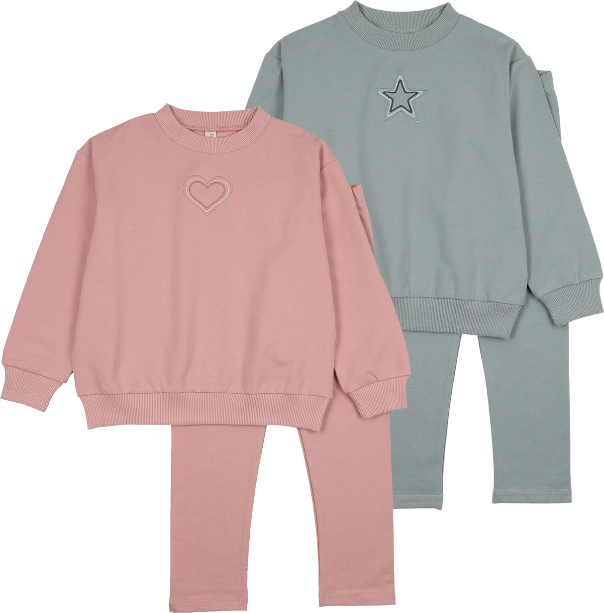 Bonjoy Baby Boys Girls Outline Heart/Star Sweatshirt Outfit - BTW25007SW