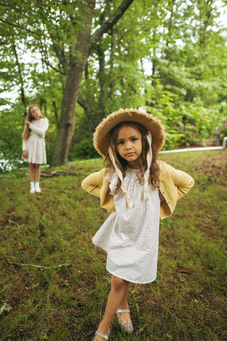 Analogie by Lil Legs Sunny Blossoms Collection Girls 3/4 Sleeve Dress - SBQDR