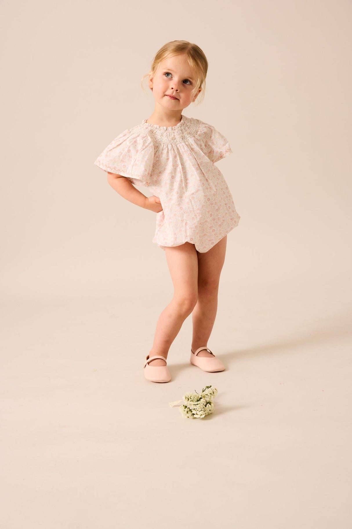 Analogie by Lil Legs Sunny Blossoms Collection Baby Girls Flutter Romper - SFR