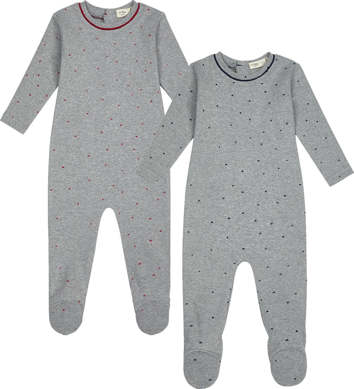 Crew Lounge Baby Boys Girls Polka Dot Cotton Footie - SG3216