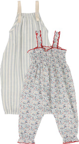 Lil Legs Loungewear Collection Baby Girls Floral Long Bubble Romper - LBR