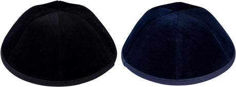 iKippah Boys Velvet 6 Panel Yarmulka with Rim