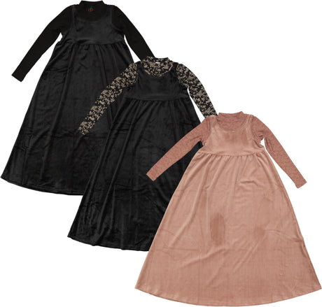 Bonjoy Girls Mock Neck Velour Maxi Jumper Robe - BLW500SSR