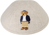 iKippah Dapper Bear Linen Yarmulka