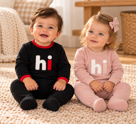 Fragile Baby Boys Girls "hi" Footie - WB6CP7427B