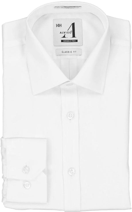 Alviso Boys White Long Sleeve Cotton/Poly Dress Shirt - T601