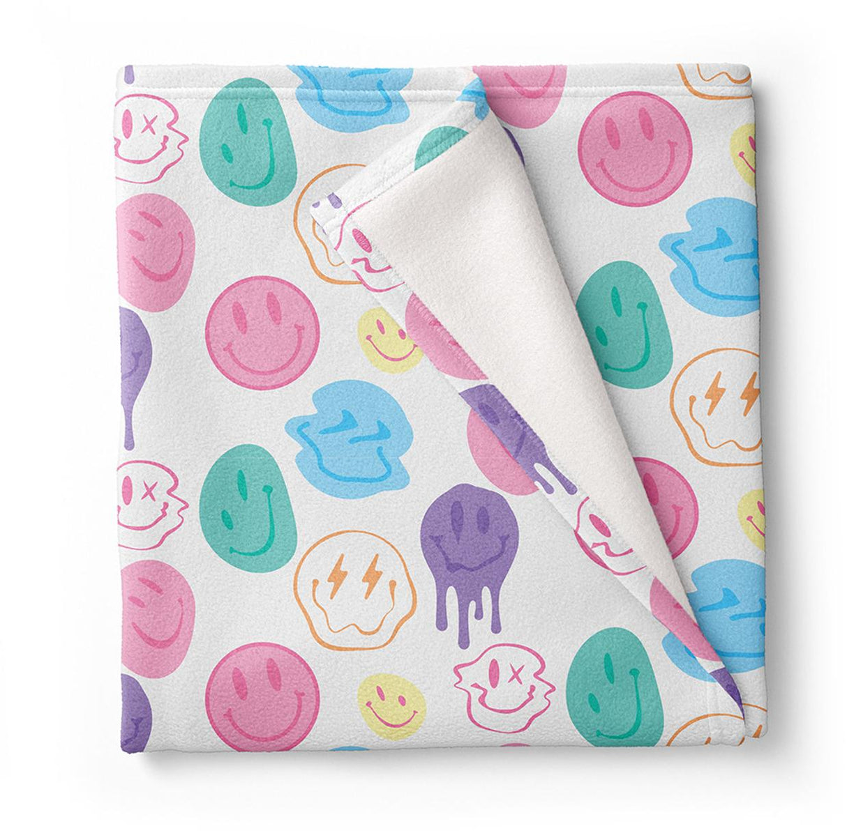 Top Trenz Smiley Fuzzy Throw Blanket - BLANK-SMILE7