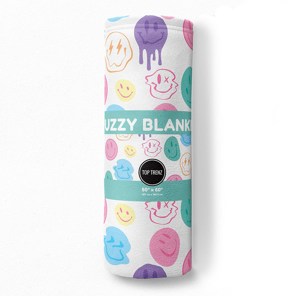 Top Trenz Smiley Fuzzy Throw Blanket - BLANK-SMILE7