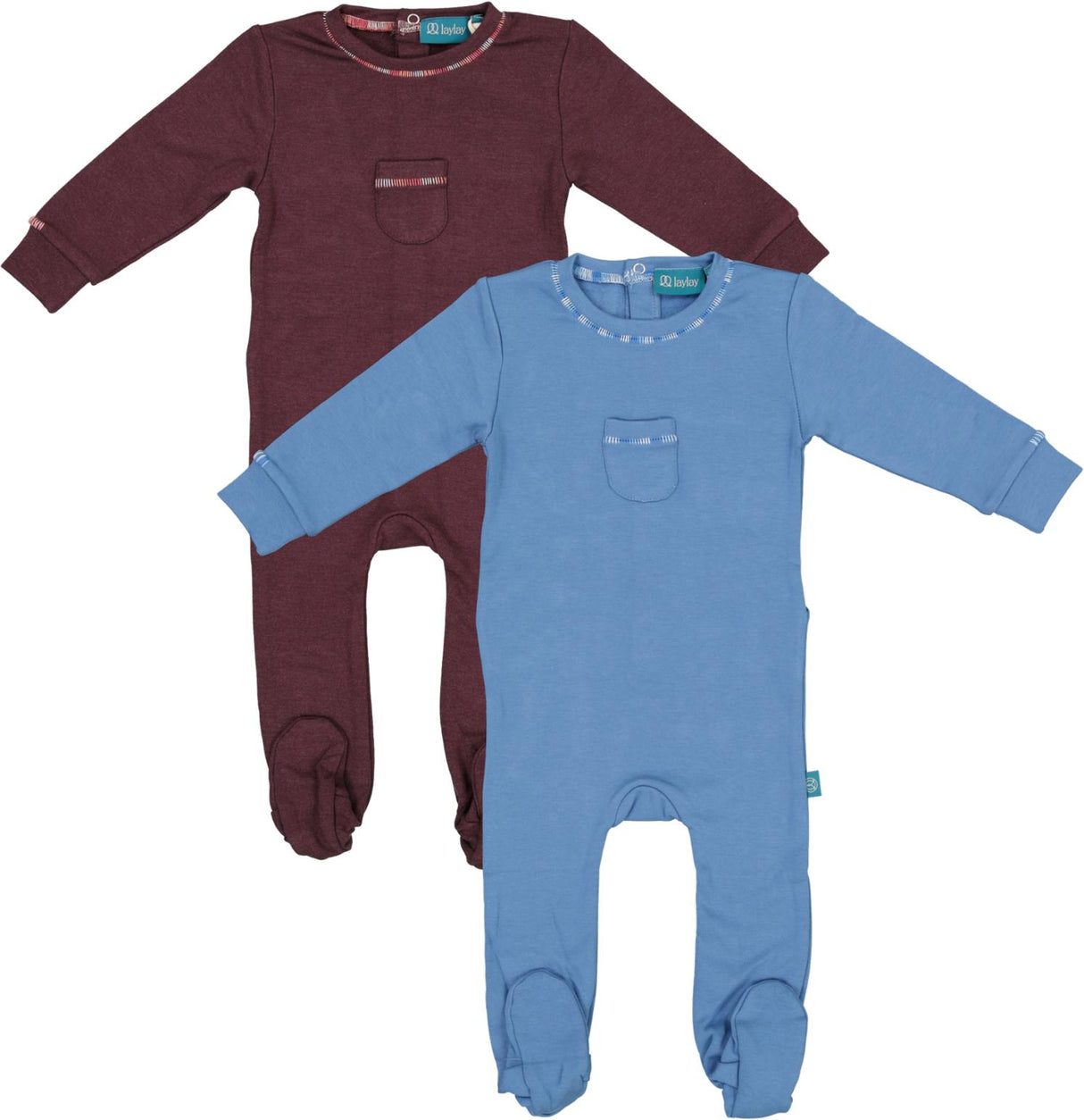 LayLay Baby Boys Girls Ombre Stitching Cotton Stretchie - W25-141B