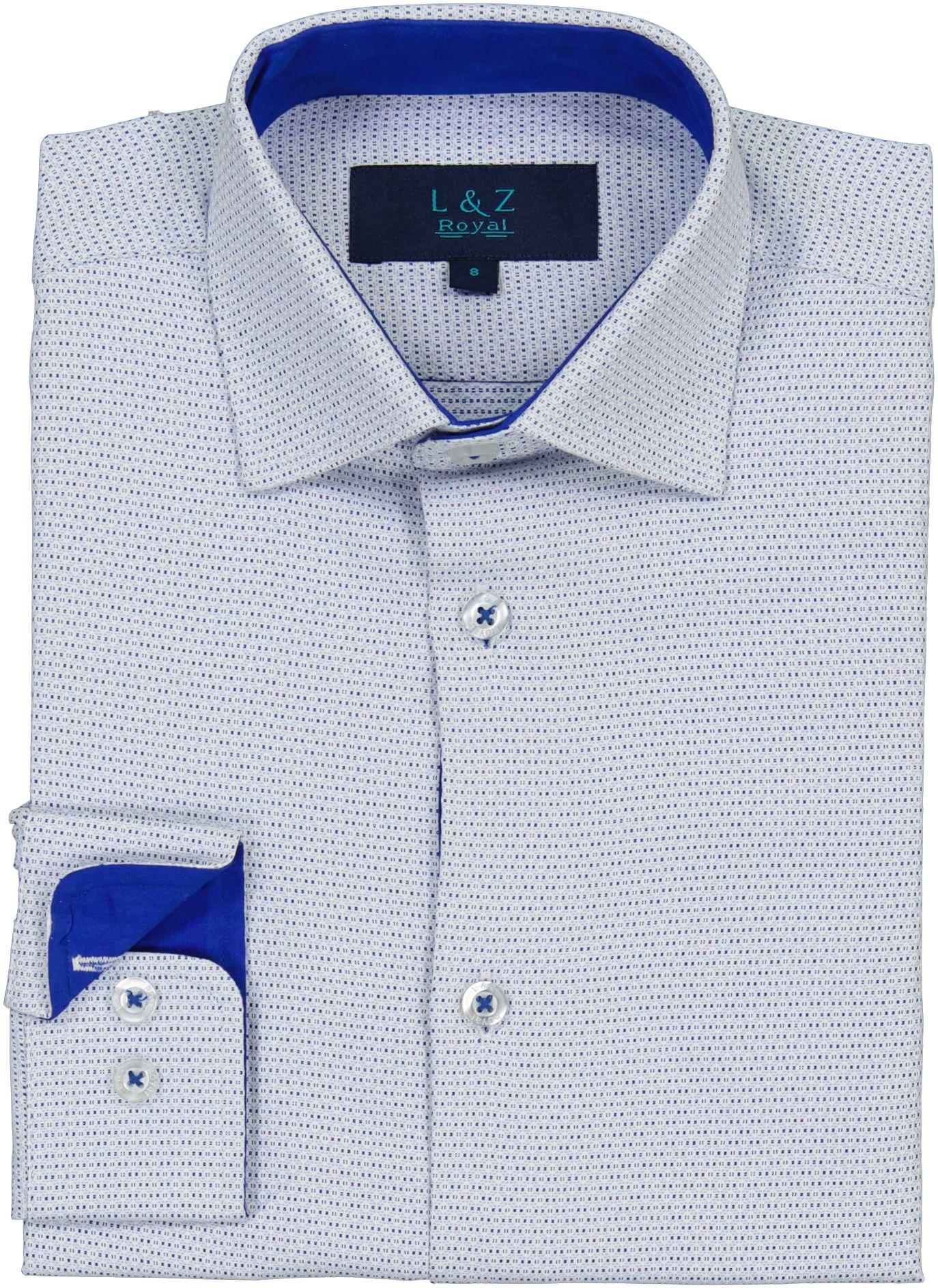 L & Z Royal Boys Long Sleeve Dress Shirt - 50046 Blue / 7 Slim L & Z Royal Boys Long Sleeve Dress Shirt - 50046 Blue / 7 Slim