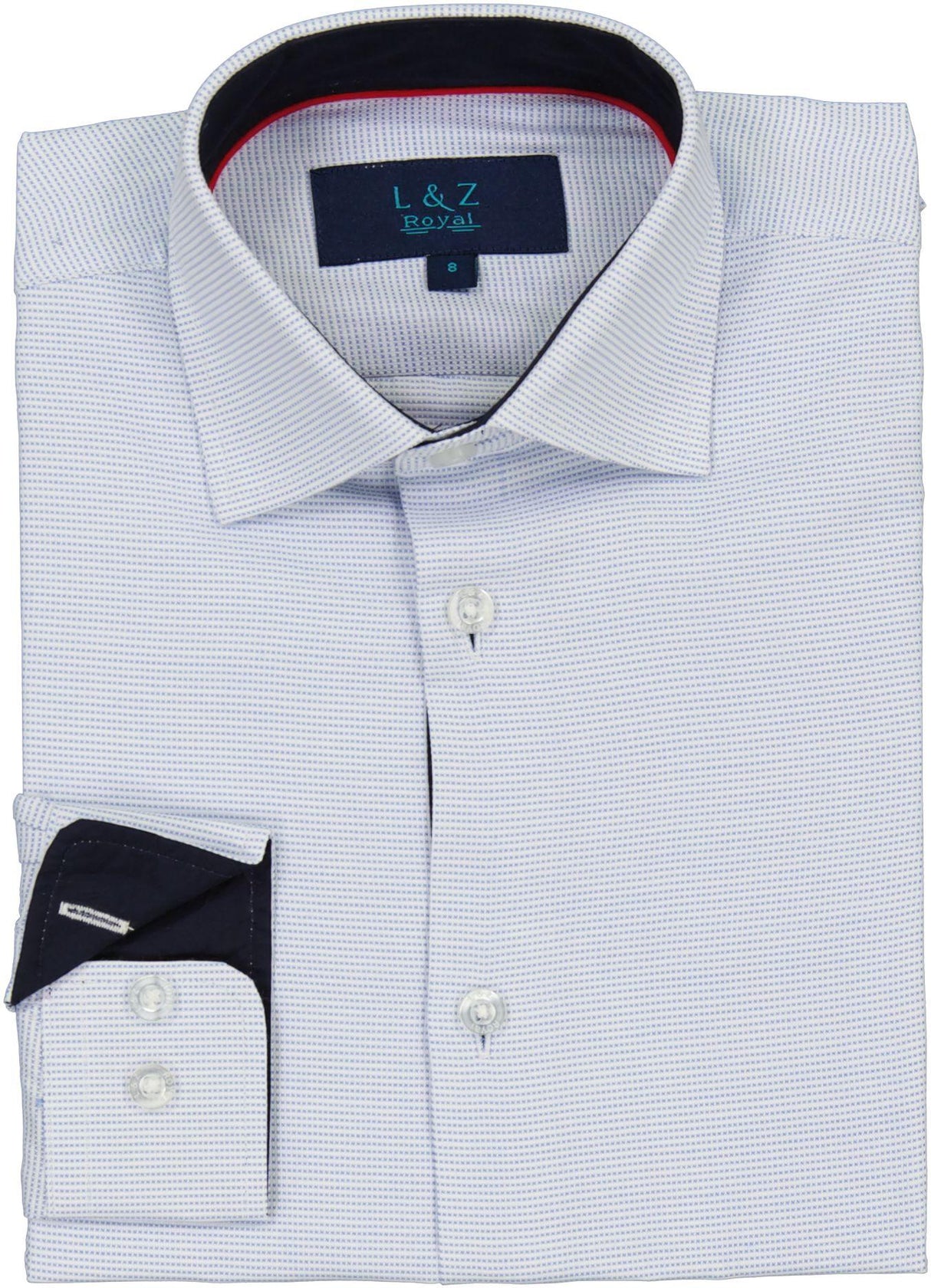 L & Z Royal Boys Micro Stitch Long Sleeve Dress Shirt - 50056