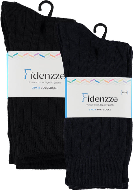 Fidenzze Boys Dress Socks 3 Pack - 8077