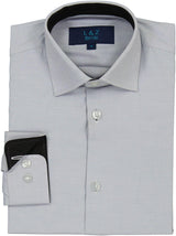 L & Z Royal Boys Weaved Window Long Sleeve Dress Shirt - 50052