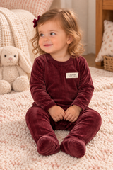 Crew Lounge Baby Boys Girls Velour Grid Footie - SG3206