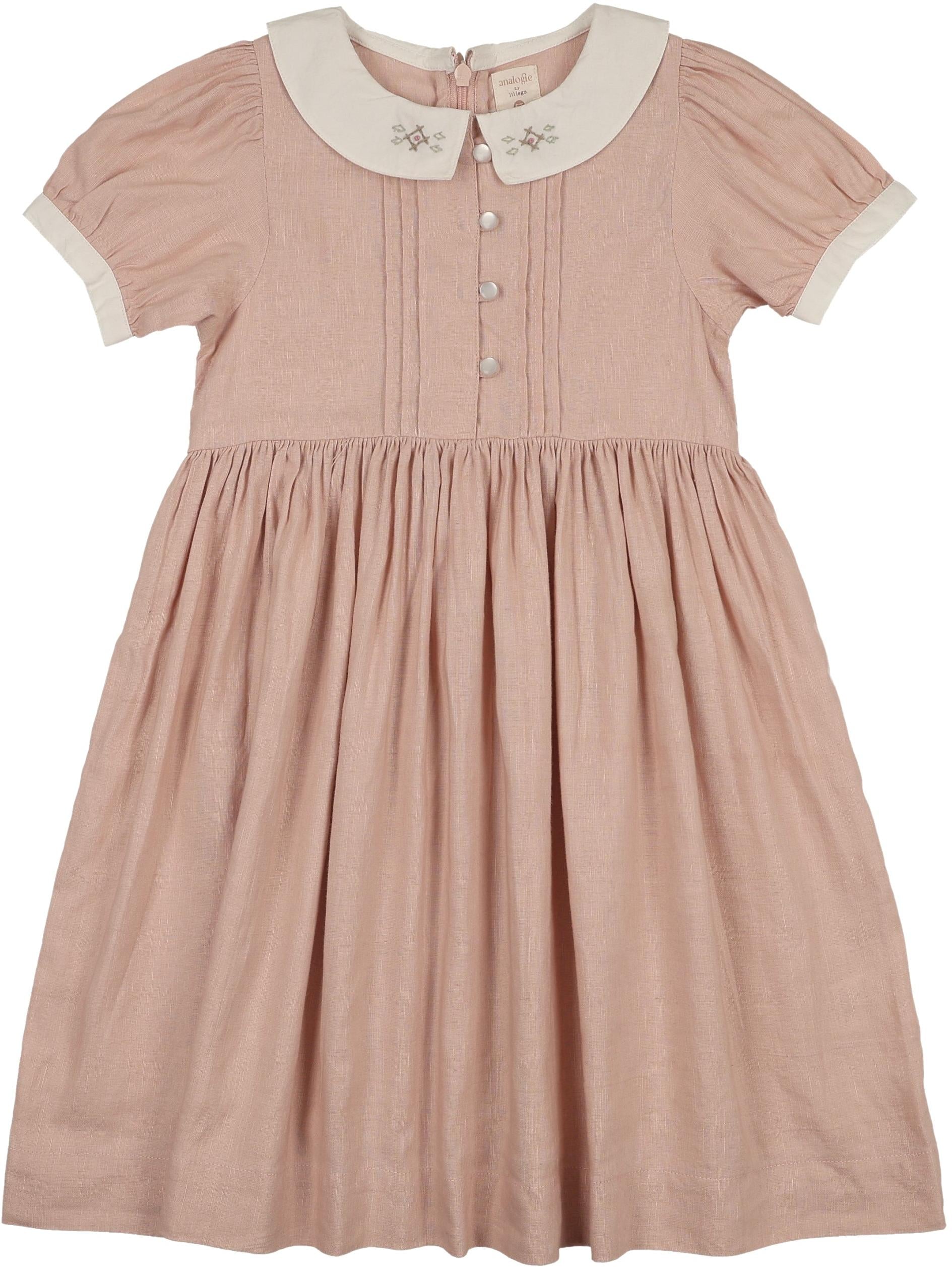 Analogie Bud Pink Pintuck Collar Dress Analogie Bud Pink Pintuck Collar Dress