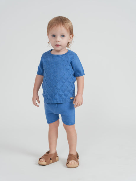 Charlotte & George Baby Boys Girls Diamond Pattern Knit Outfit - SB6CP7321E