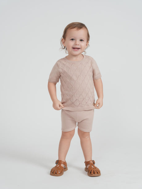 Charlotte & George Baby Boys Girls Diamond Pattern Knit Outfit - SB6CP7321E
