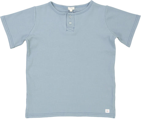 Lil Legs Solid Collection Boys Boxy Short Sleeve Henley T-shirt