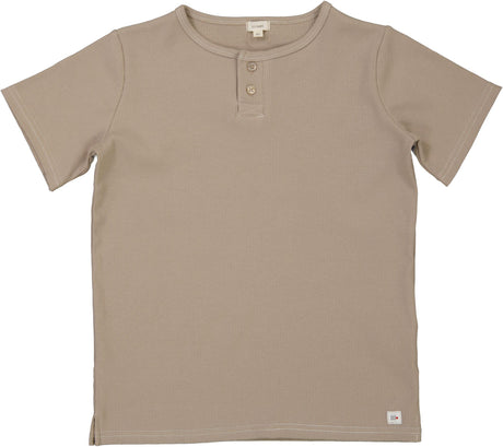 Lil Legs Solid Collection Boys Boxy Short Sleeve Henley T-shirt