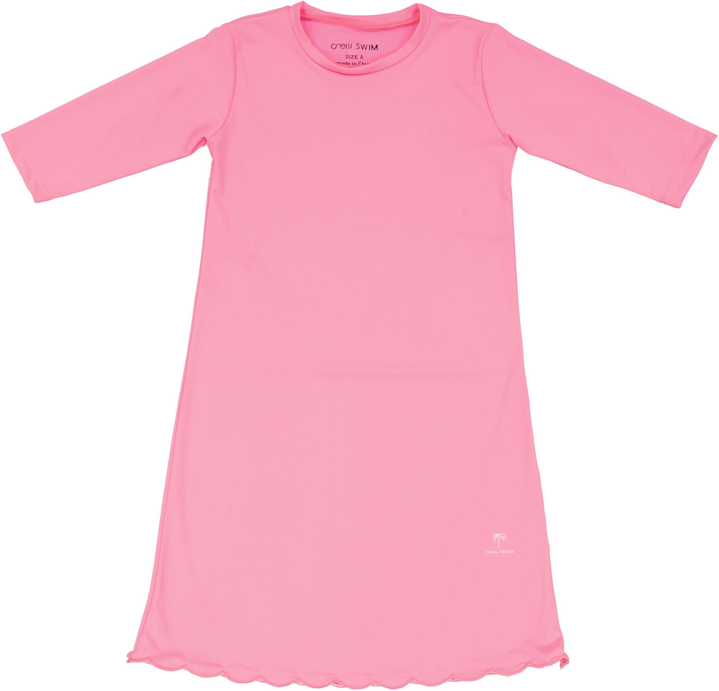 Crew Kids Girls Teens Scallop Swim Dress - SG2943 - Pink / 6 Crew Kids Girls Teens Scallop Swim Dress - SG2943 - Pink / 6