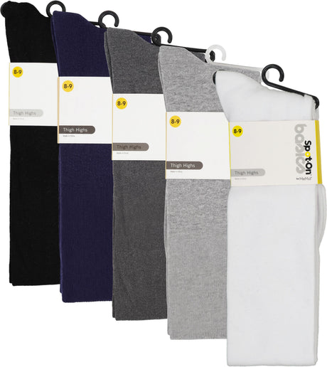 Spot On Basics by Memoi Girls Flat Knit Over the Knee Thigh-Highs - SP-10570