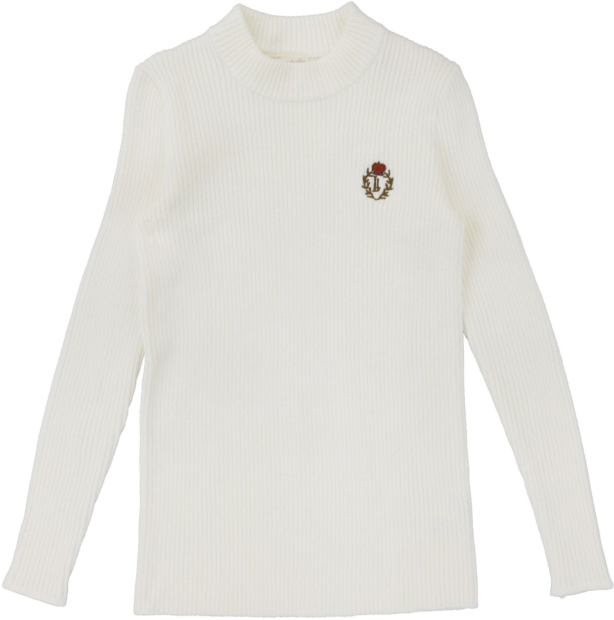 Lil Legs Crest Knit Mockneck - Cream Lil Legs Crest Knit Mockneck - Cream