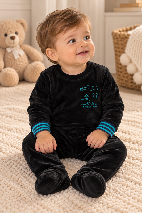 Crew Lounge Baby Boys Girls Velour Footie - SG3200