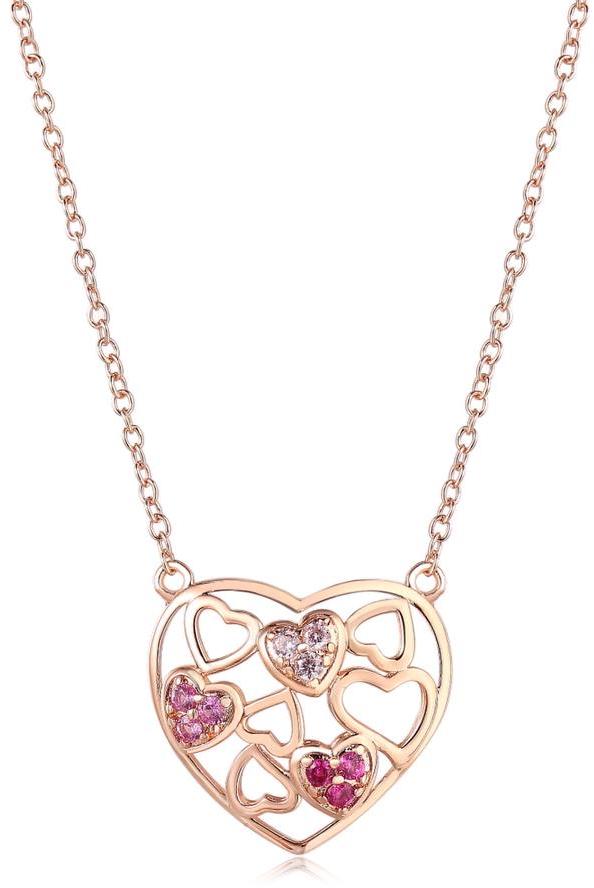 Tiny Gem Heart Filled Heart Necklace - TG2007