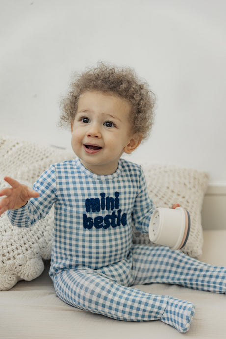 MOCHA Baby Boys Girls Checked Mini Bestie Cotton Footie - SB5CP7104
