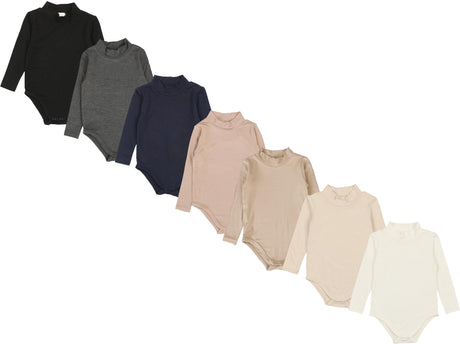 Lil Legs Bamboo Basic Collection Boys Girls Baby Toddler Long Sleeve Bamboo Mock Neck Turtleneck Onesie Bodysuit - BAMO