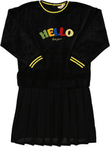 Teela Girls HELLO Velour Dress - 21-101