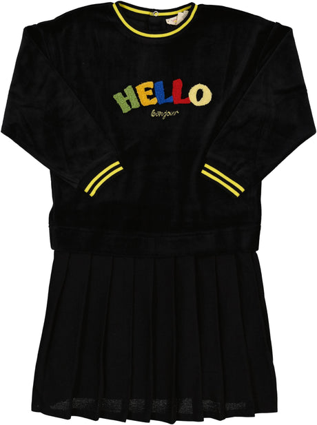 Teela Girls HELLO Velour Dress - 21-101