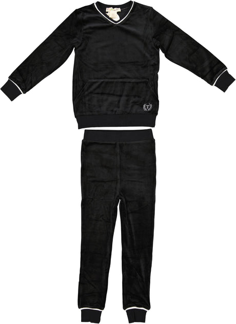 Teela Boys Girls Emblem Pocket Velour Pajamas - 21-134