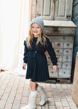 Analogie by Lil Legs Sweet Campaign Collection Girls Denim Collar Ruffle Sweatshirt - AF26S534