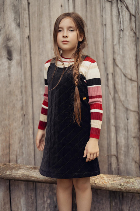 Charlotte & George Girls Quilted Velour Jumper - WB5CP7247J