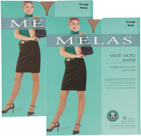Melas Womens Matte Micro Shaper Control Top 10 Denier Pantyhose - AS-619