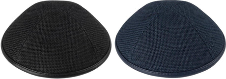 iKippah Boys Burlap Yarmulka w/ Leather Rim