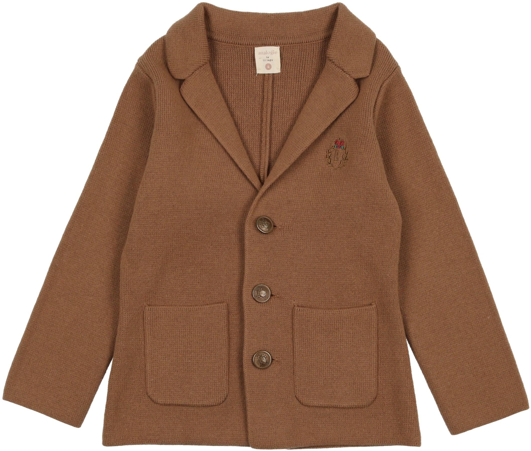 Analogie by Lil Legs Shabbos Collection Boys Crest Knit Blazer ShirtStop