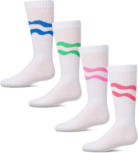 Memoi Girls Double Wave Knee Socks - MKF-7227