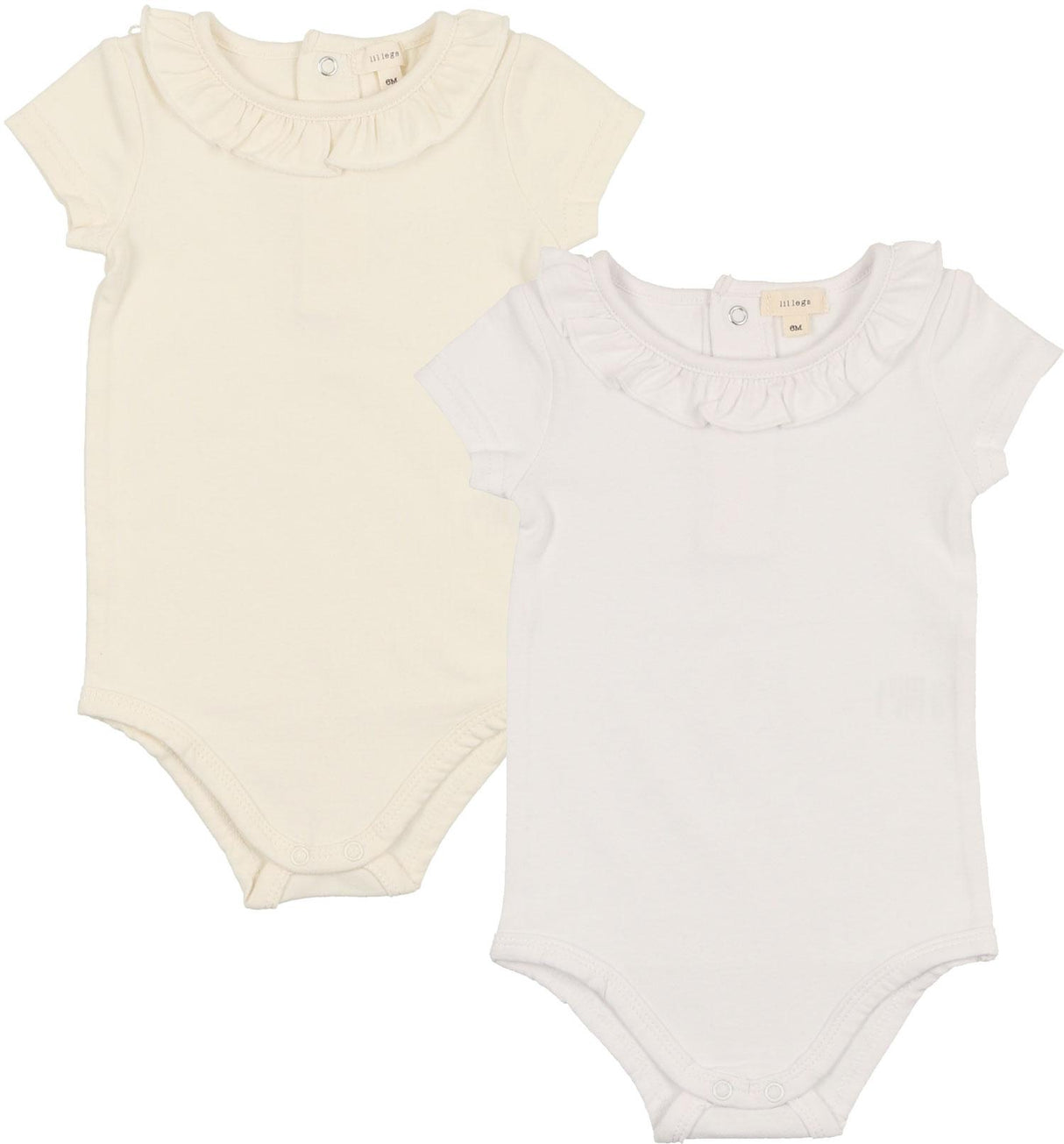 Lil Legs Knit Basic Collection Girls Shabbos Layering Ruffle Short Sleeve Bodysuit Onesie - COLO