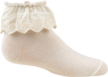 Zubii Girls Eyelet Ruffle Ankle Socks - 1006