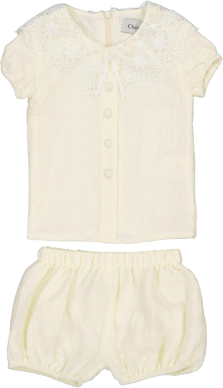 Cheribelle Baby Girls Lace Collar Outfit - 6102
