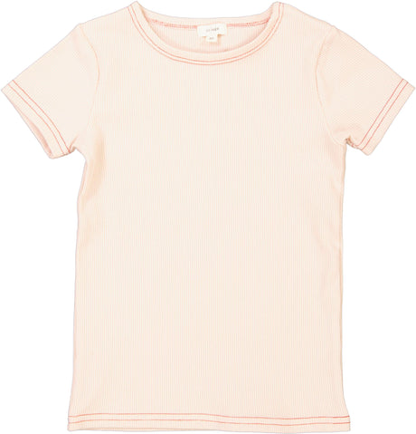 Lil Legs Solid Collection Boys Girls Ribbed Short Sleeve T-shirt