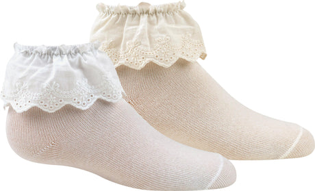 Zubii Girls Eyelet Ruffle Ankle Socks - 1006