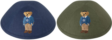 iKippah Bear Wearing Jewish Star Sweater Yarmulka